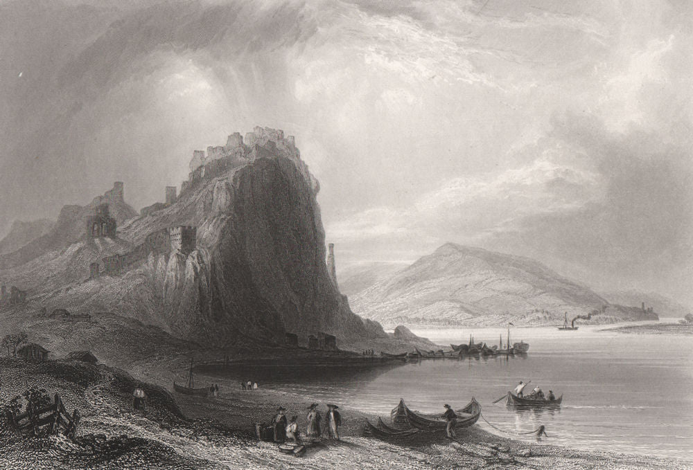 Devin Castle, Bratislava, Slovakia. Danube Donau. BARTLETT 1840 old print